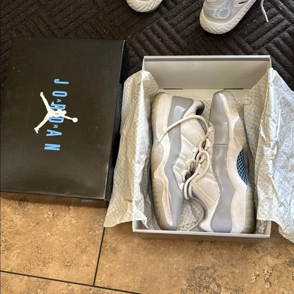 Air Jordan Gray and White Sneakers - Picture 1 of 3